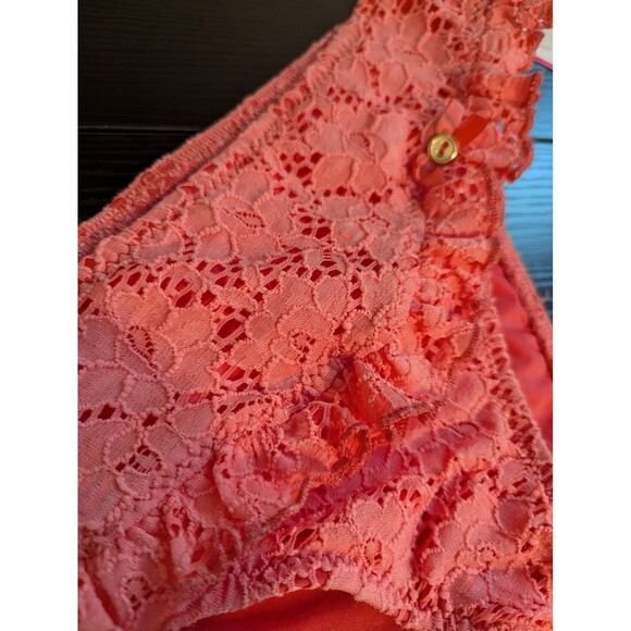 NWT Vintage Betsey Johnson Pink Y2K Ruffled Lace Swimsuit‎ Bottom Women's Large - Picture 4 of 7